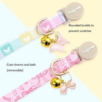 Faygarsle 2 Pack Plaid Butterfly Fish Pattern Cat Collars Breakaway Safety Collar with Bell Spring Summer Design for Girl Cats,Blue Multicolor