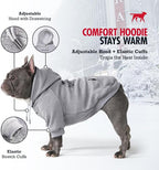 Tuff Pupper Dog Hoodie | Premium Quality 100% Organic Cotton | Ultra Soft Interior for Superior Comfort | Elastic Cuffs & Drawstring for Warmth | Stretch Fit Suitable for All Breeds (Gray, XL)