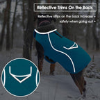 SUNFURA Small Dog Coat, Warm Dog Winter Jacket, Reflective Pet Snow Jacket with Fleece Lined, Waterproof Puppy Snowsuit Pet Sweater Clothes for Small Dogs, Turquoise XS