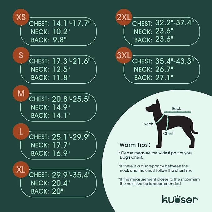 Kuoser Dog Puffer Jacket Warm Dog Coat for Small Dogs, Windproof Reflective Pet Padded Vest Cold Weather Clothes Puppy Snowsuit with Hook & Loop Coats, Easy On/Off, Blue S