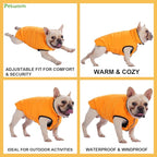PetWarm Reversible Dog Cold Weather Coats, Waterproof Dog Puffer Vest, Vest for Dogs with Hook-and-Loop Strap, Windproof Outdoor Coat for Winter Walks and Snowy Days, Orange, M