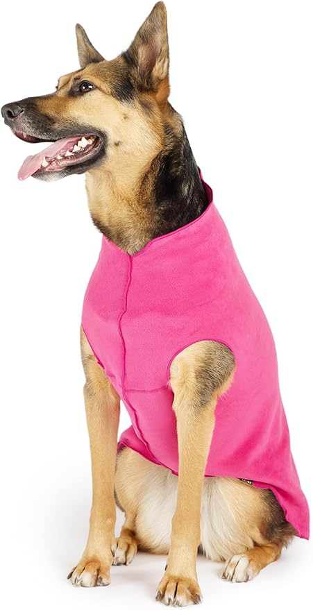 Goldpaw Stretchy Fleece Jacket for Small Dogs - Super Soft, Warm Dog Sweater - Pet Sweater Vest for Fall and Winter - Canine Clothes Made in The USA - Machine Washable - Fuchsia - Size 16