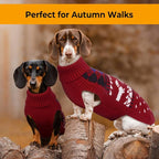 Lelepet Dachshund Sweater, Turtleneck Dog Sweaters for Small Dogs, Warm Pullover Knitted Pet Coat, Cold Weather Dachshund Clothes, Fall/Winter Cozy Outfit (XS-XL)