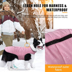 iBuddy Dog Winter Coats with Fleece Vest,Waterproof Warm Dog Snow Jacket Windproof, Reflective Adjustable Pet Dogs Cold Winter Coat for Large Dogs Girl Boy