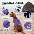 Kuoser Dog Life Jacket with Reflective Stripes - Adjustable High Visibility Vest, Ripstop Lifesaver, Pet Preserver with High Flotation Swimsuit for Small, Medium and Large Dogs