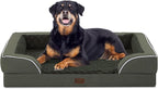 Orthopedic XL Dog Beds, Waterproof Memory Foam Big Pet Bed for Extra Large Sized Dogs 45x35Inch, Non-Slip Bottom and Egg-Crate Foam Dog Couch Bed with Washable Removable Cover, Dark Green