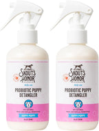 Skout's Honor Probiotic Pet Detangler Spray- Hydrating & Conditioning w/Avocado Oil, 97% Natural, Paraben & Sulfate-Free, softens for a More brushable Coat, Daily Use, 8oz, Happy Puppy, 2-Pack