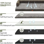 Orthopedic XXL Dog Beds, Waterproof Egg Crate Foam Big Pet Bed for All Breed Sized Dogs 53x42Inch, Washable Extra Large Dog Couch Bed with Removable Cover and Non-Slip Bottom, Dark Green