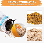 Enrichment Interactive Dog Treat Toy - Level 1 Mental Stimulation for Dogs, Dog Toys for Boredom Busy (Beginner-Orange 5.6" Squeaky Ball)