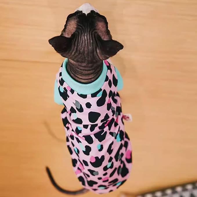 PUMYPOREITY Sphynx Cat Clothes - Soft & Stretchy Sweater Shirt, Pink, XS