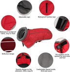 Fragralley Dog Coat Small, Waterproof Dog Jacket with Warm Fleece Lining, Adjustable Reflective Dogs Winter Coat, Turtleneck Pet Coats for Cold Weather (Red S)