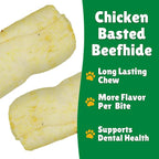 Lucky Premium Treats Chicken Basted Rawhide Stubbys – All Natural Rawhide and Chicken Dog Treats, Gluten Free Premium Large Dog Treats (12 Chews)