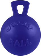 Jolly Pets Tug-n-Toss - Heavy Duty Chew Ball w/ Handle (Blue, 6") for Medium Breeds