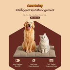 Dog Heating Pad (31"x20") - Waterproof Electric Heated Mat & Pet Bed for Indoor and Outdoor Use, Chew Resistant Cord, Machine Washable Cover with Wheat Pattern Quilting, for Cats and Pets