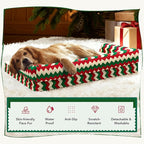 XL Christmas Dog Bed for Extra Large Dogs-Waterproof Large Dog Cat Bed with Sides,Foam Big Pet Couch Sofa Beds with Washable Removable Cover，Comfort Orthopedic Pet Beds with Non-Slip Bottom