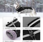 Lelepet Dog Coat Warm Dog Winter Coat Waterproof Dogs Jacket with Harness Built in Reflective Pet Fleece Vest Zip-Up Cold Weather Coats for Large Dogs Turtleneck & Windproof Coats Boxer Black XL