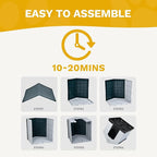 DWVO Plastic Dog House, Weatherproof Outdoor/Indoor Doghouse, Puppy Kennel with Air Vents and Elevated Floor