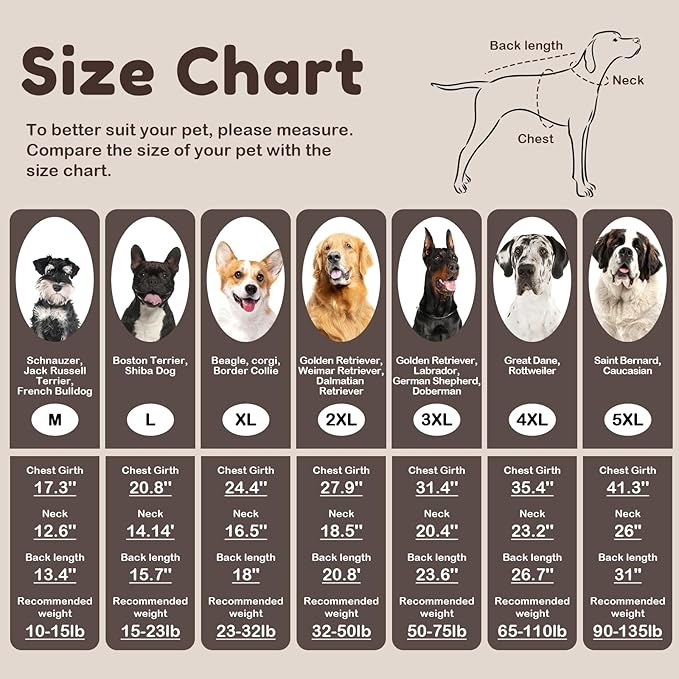 Large Dog Sweater - Turtleneck Thick Warm Doggie Christmas Sweater for Girl Boy Dogs (Brown L)