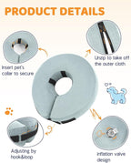 Supet Inflatable Dog Cone Collar Alternative for Large, Medium, & Small Dogs & Puppies - Soft, After Surgery