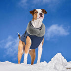 PETDSH Dog Coat Large, Windproof Dog Jacket with Warm Fleece Lining, Thickened Collar Dogs Winter Coat, Adjustable Reflective Pet Coats for Cold Weather (Navy Blue, Large)