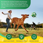 Size 3 Interactive Dog Football with Strap,Green & White, Eye-Catching Paw Design, Ideal Outdoor Training Pet Toy, Perfect Choice for Medium & Large Dogs' Playtime