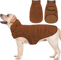 Malier Dog Winter Coat, Reversible Fleece Dog Cold Weather Coats, Windproof Warm Snow Puppy Jacket Vest Pet Clothes for Small Medium Large Dogs (Brown, XX-Large)