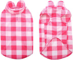 Kama Bridal Spring & Autumn Dog Coat - Pink & White Plaid Fleece Vest for Cats & Small Dogs (Pink, XXS)