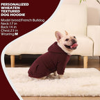 EXPAWLORER Textured Cable Knit Basic Dog Hoodie, Elevated Style Dog Sweater with Leash Hole and Pocket, Soft and Warm Pet Winter Coat, Cold Weather Clothes for Small Medium Large Dogs,Wine Red L