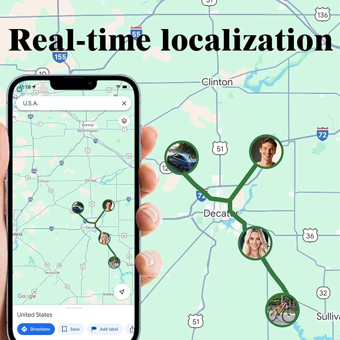 GPS Tracker for Vehicles, Pets & Valuables – No Subscription, Real-Time Tracking via App – Lightweight, Waterproof, Long Battery Life – Compatible with iOS & Android