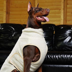 ROZKITCH Reversible Dog Fleece Vest with Harness Hole Super Warm Fleece Sherpa Sweater with Embroidery, Adjustable Double-Sided Plush Sweatshirt for Giant Breeds DarkBlue 5XL