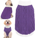 Small Dog Sweaters with Leash Hole Turtleneck Dog Sweaters Knitwear Boys Girls Warm Soft and High Stretch Pet Clothes for Fall Winter，Pet Shirts for Kitten Puppy Purple Medium