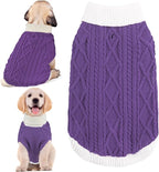 Small Dog Sweaters with Leash Hole Turtleneck Dog Sweaters Knitwear Boys Girls Warm Soft and High Stretch Pet Clothes for Fall Winter，Pet Shirts for Kitten Puppy Purple Medium
