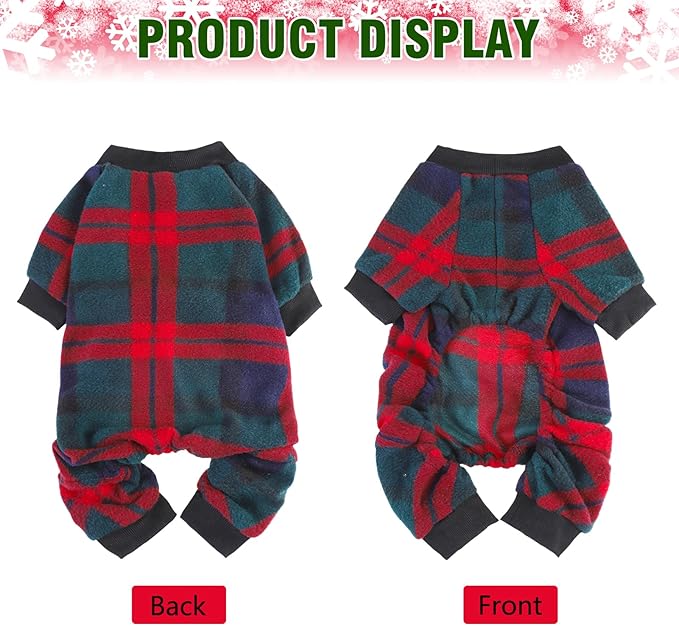 SCENEREAL Dog Pajamas for Small to Large Dogs Soft Pet Sweater Clothes Warm Puppy Onesie Outfits for Doggie Winter Christmas - Dog Jammies Pjs