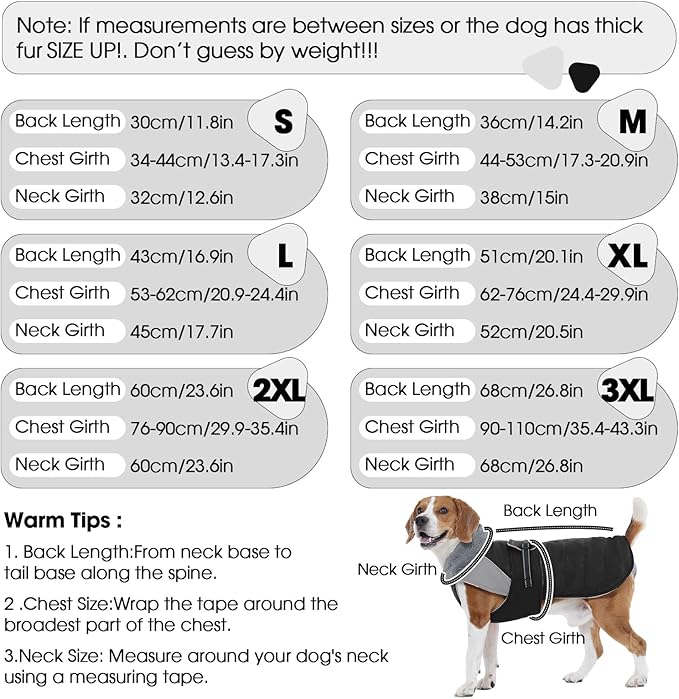 Nanaki Small Dog Coats for Winter Waterproof, Warm Fleece Lining Dog Jacket with Leash Hole, Reflective Cold Weather Puppy Jacket Vest, Easy On Pullover Pet Snow Jacket Male Female, Bulldog, Black M