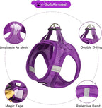 YIMEIS Dog Harness and Leash Set, No Pull Soft Mesh Pet Harness, Reflective Adjustable Puppy Vest for Small Medium Large Dogs, Cats (Purple, Medium (Pack of 1)