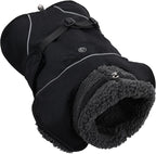 Adjustable Dog Coat with Harness Slot, Waterproof Fleece Lined Winter Jacket, Windproof Reflective Pet Vest for Cold Weather for Small Medium Large Dogs (Black, Large)