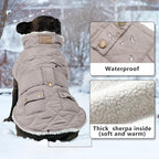 KYEESE Dog Coat Windproof Dog Coats for Small Dogs Waterproof Dogs Jacket with Fleece Lined Warm Pet Winter Puffer Coat with Leash Hole Soft Pet Sweater for Cold Weather Thick Cat Clothes with Pocket