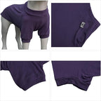 Lovelonglong Ribbed Dog T-Shirt Cotton Knitted Dog Sweaters for All Season Pet T-Shirts for Large Medium Small Dogs Purple 3XL
