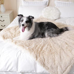 gogobunny Waterproof Dog Blanket for Large Dogs, Cats, Puppy, Reversible Faux Fur Pet Throw Blanket, Washable, Calming Furniture Protection for Sofa Bed (33x77 Inch (Pack of 1), Beige)