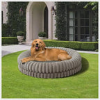BALANCE Luxury Donut Dog Bed, 43 Inches Round Dog Beds Large Sized Dogs Washable, Orthopedic Calming Dogs Bed for Pets with Anti-Slip Bottom, Oatmeal