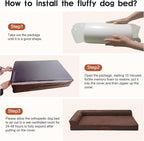 Orthopedic Dog Beds Large Sized Dog, Memory Foam Pet Bed for Large Dogs, Washable Removable Cover, Nonskid Bottom, Waterproof, 41x27x6 Inches, Brown Grey