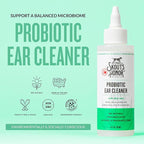 SKOUT'S HONOR Probiotic Dog Ear Cleaner Solution with Aloe Vera - Alcohol-Free, Fragrance-Free, Non-Medicated Ear Wash for Dogs - Microbione Friendly Certified, 4 oz., 2-Pack