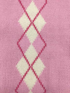 Argyle Dog Sweaters for Small Dogs, Knit Turtleneck Girl Dog Cats Sweater Clothes, Small (S) Size Pink