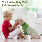 Queenmore Pullover XL Dog Sweater,Classic Turtleneck Warm Dogs Sweater with Leash Hole for Dog Girls Boys,Winter Knitwear Clothes for Dachshund,Corgi,French Bulldog(Green,XL)