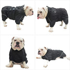 Dogs Waterproof Jacket, Lightweight Waterproof Jacket Reflective Safety Dog Raincoat Windproof Snow-Proof Dog Vest for Pugs English French Bulldog American Pit Bull Black B-M
