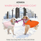 Dog Coat with Harness Built in -Pink,Small- Fleece Lined Dog Snow Jacket Snowsuit，Adjustable Reflective Winter Warm Cold Weather Coat