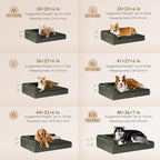 EHEYCIGA Memory Foam Dog Bed Medium Sized Dogs, Waterproof Dog Bed Orthopedic with Washable Removable Cover, Non-Slip Pet Bed Couch for Crate, 30x20x6 Inches, Dark Green