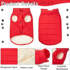 Syhood 2 Pieces Dog Jacket 2 Layers Fleece Lined Dog Jacket Warm Soft Windproof Small Pet Coat for Winter Cold Weather(M,Navy,Red)