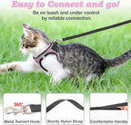 Cat Harness and Leash for Walking Escape Proof, Adjustable Kitten Vest Harness Reflective Soft Mesh Puppy Harness for Outdoor, Comfort Fit, Easy to Control (Lpink, M)