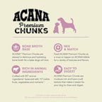 ACANA Premium Chunks in Bone Broth Grain-Free Wet Dog Food Variety Pack: Lamb + Duck Recipes 12.8oz Cans (6 Count, 3 of Each)